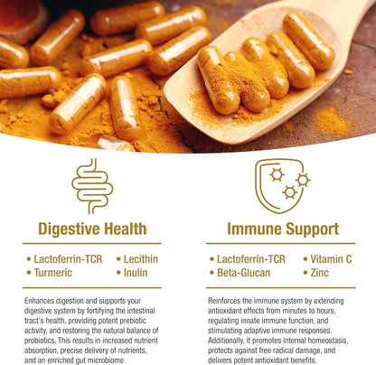 bioQuad Lactoferrin Gold 1.8 - Immune Support, Digestive Health and Iron Absorption (30 Capsules)