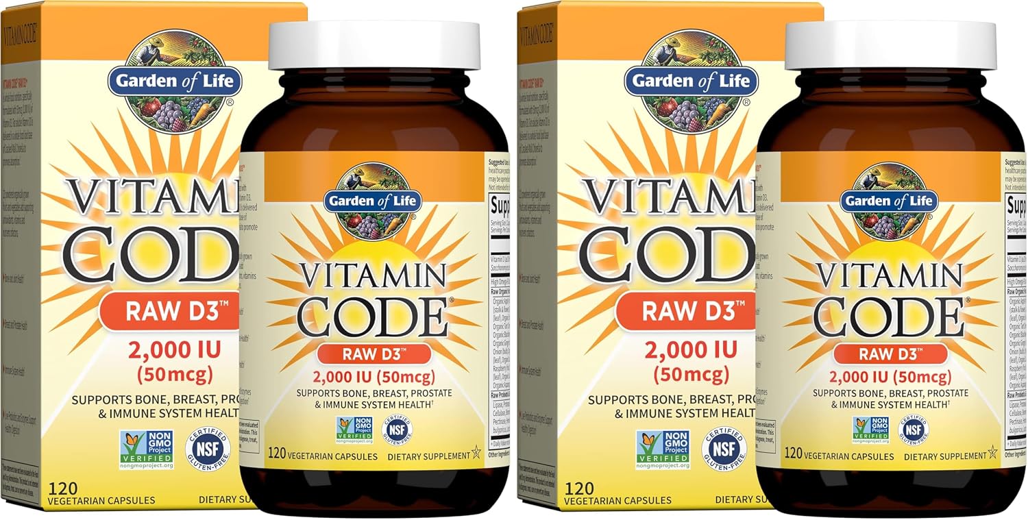 Garden of Life Vitamin Code Whole Food Raw D3 2000 IU - 120 Capsules - görsel 9