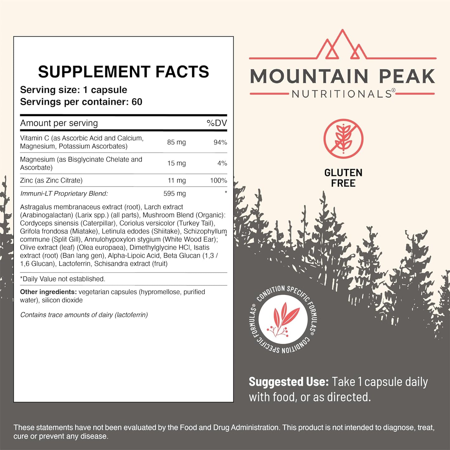 Mountain Peak Nutritionals Immuni-LT - Immune System & Whole Body Support Supplement (60 Vegetarian Capsules) - görsel 3