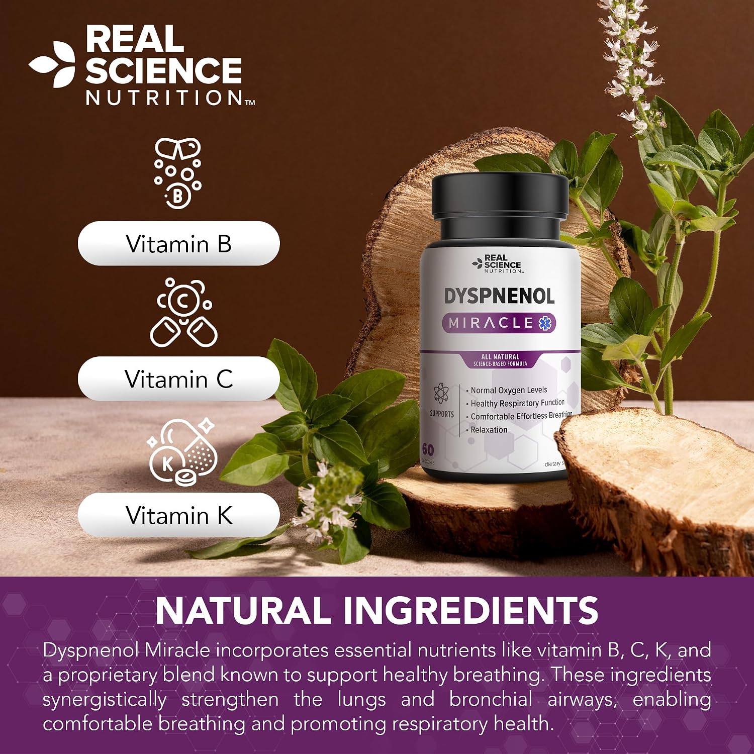 Real Science Dyspnenol - Natural Lung Support Supplement, 60 Capsules - görsel 7