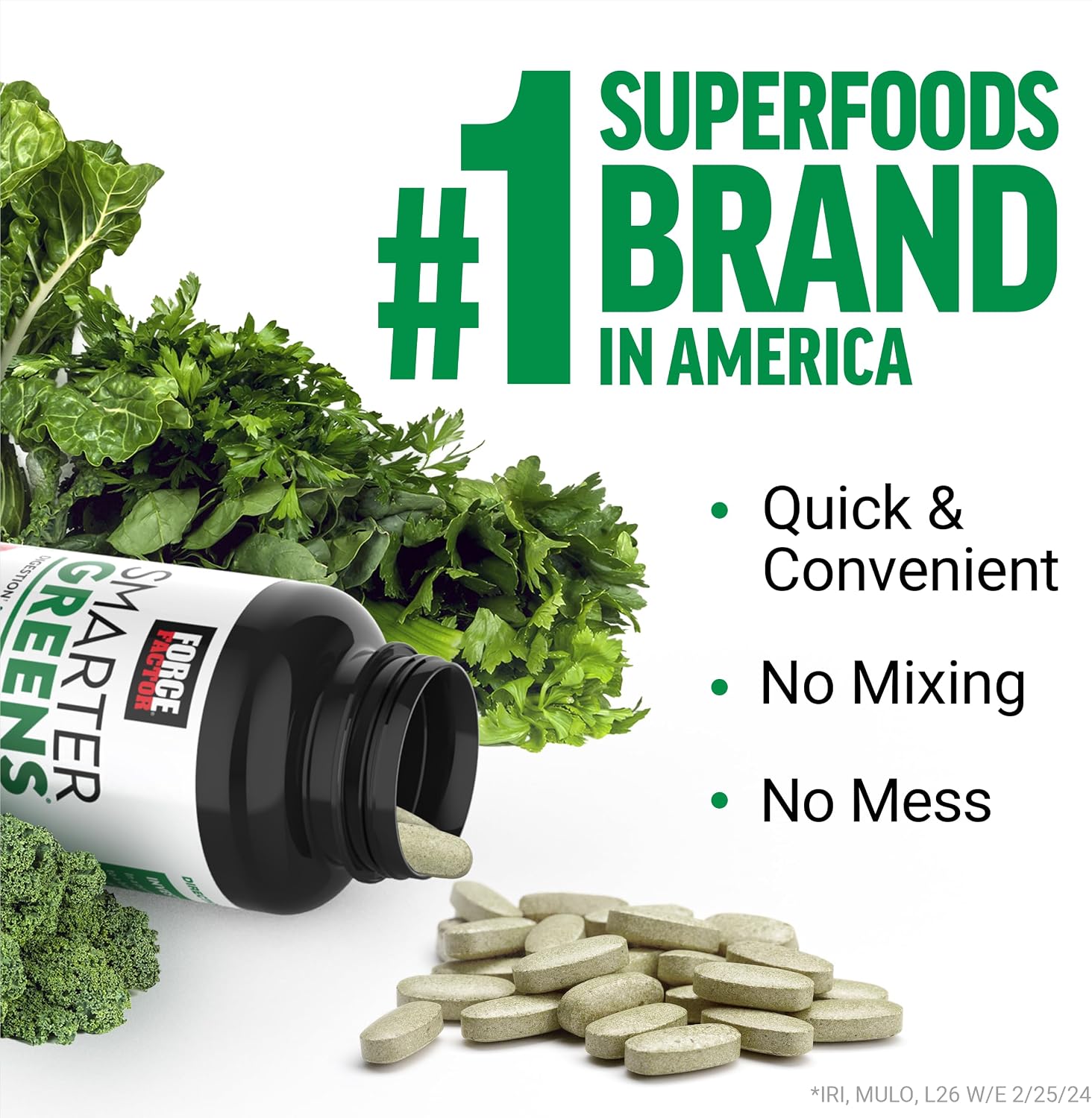 Force Factor Smarter Greens Tablets – Superfood Blend with Probiotics & Adaptogens, 90 Tablets - görsel 4