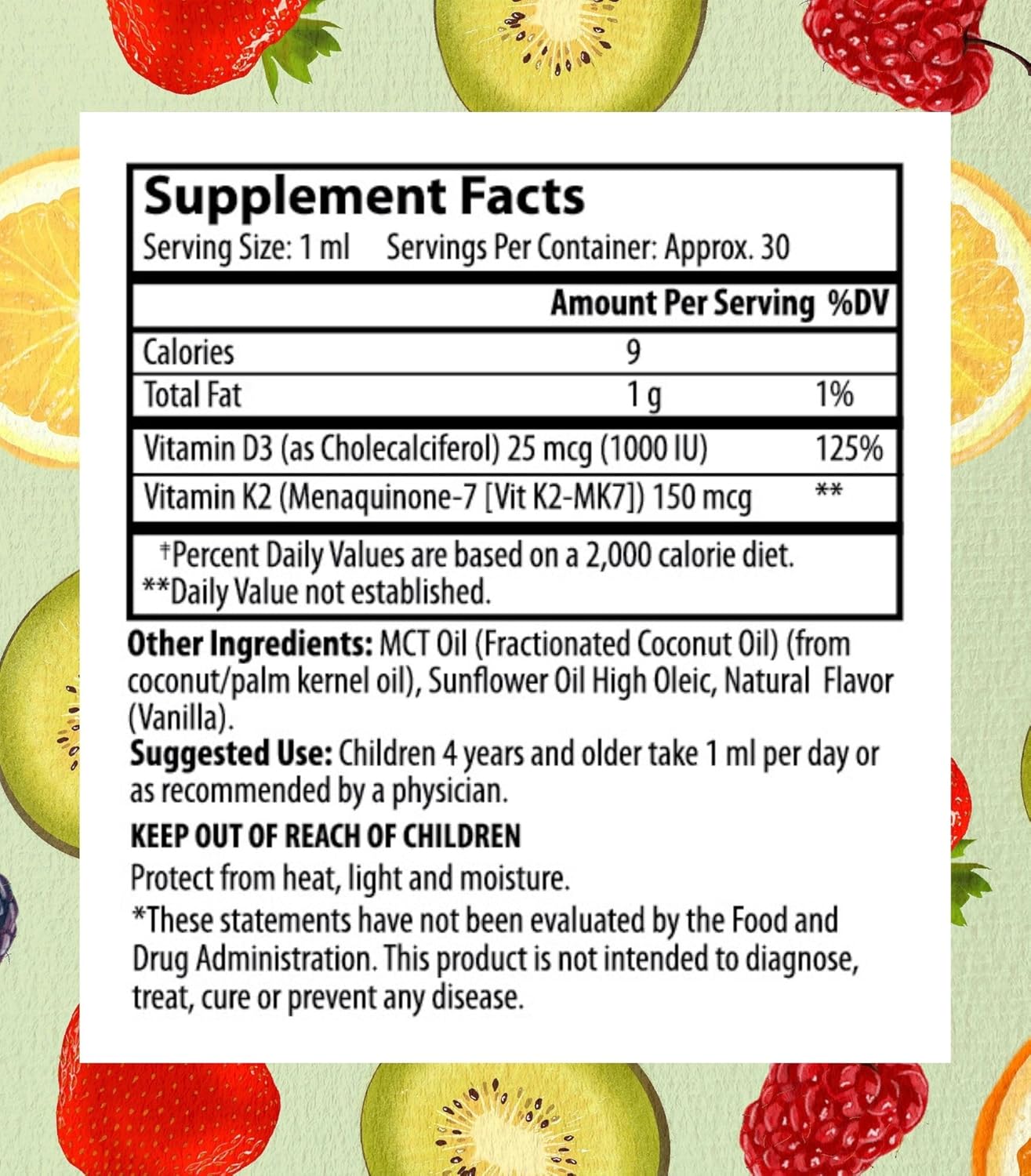 Go Healthy Kids D3 K2 (MK-7) Liquid Drops - Sugar-Free, Vanilla Flavour, 30 Servings - görsel 5