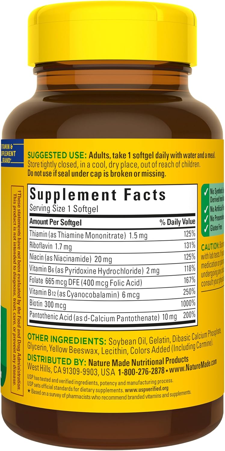 Nature Made Super B Complex – 160 Softgels - görsel 9