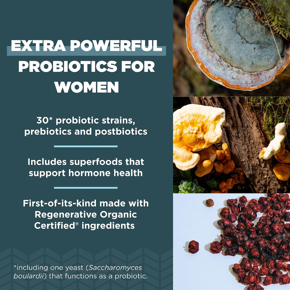 Ancient Nutrition Regenerative Organic Certified Probiotics for Women, Extra Strength, Digestive and Immune Support, 50 Billion CFUs* Per Serving, 60 Count - görsel 4