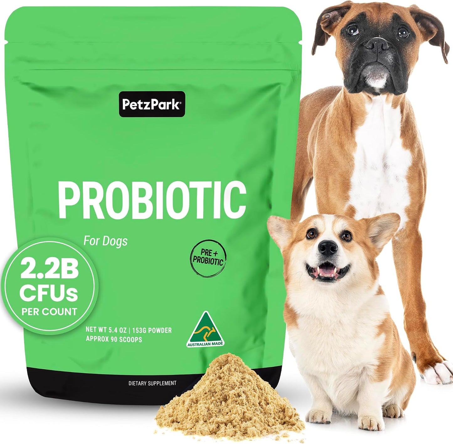Petz Park Dog Probiotic – Probiotics for Dogs Powder, Gut Health Supplement, 90 Scoops - görsel 1