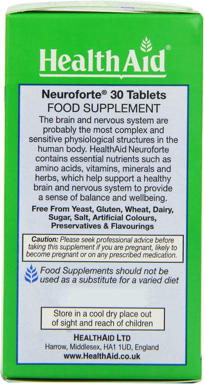 Health Aid NeuroForte - B Vitamin Complex with Amino Acids, 30 Tablets