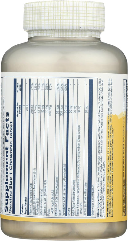 SOLARAY Vitamin B-Complex Chewables – Strawberry Flavour – 50 Tablets