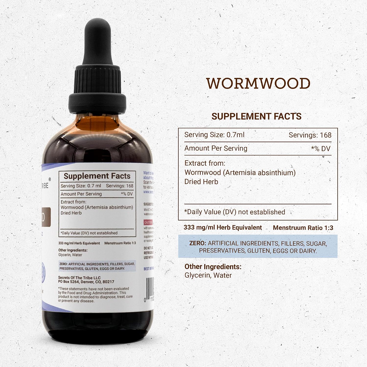 Secrets of the Tribe Wormwood Alcohol-Free Liquid Extract, 118 ml - görsel 4