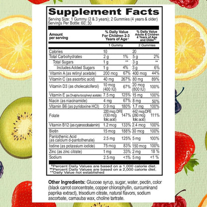 Go Healthy Kids Multivitamin Gummies with Vitamin C, D3 and Zinc – Immune Support for Children 2+