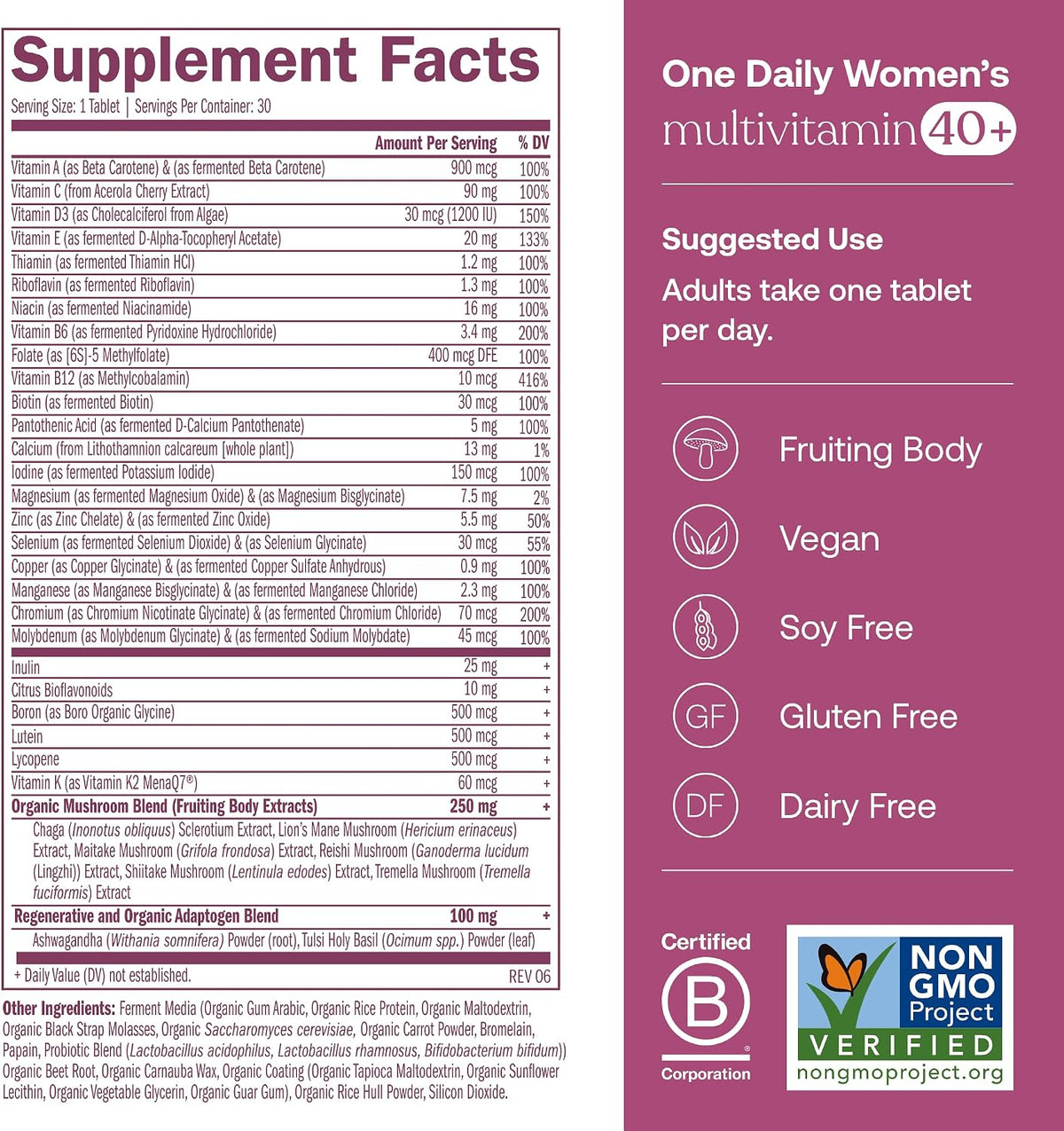 True Grace One Daily Men's Multivitamin 40+ (30 Vegan Tablets) and One Daily Women’s Multivitamin 40+ (30 Vegan Tablets) – Non-GMO – 30-Day Supply of Each - görsel 3