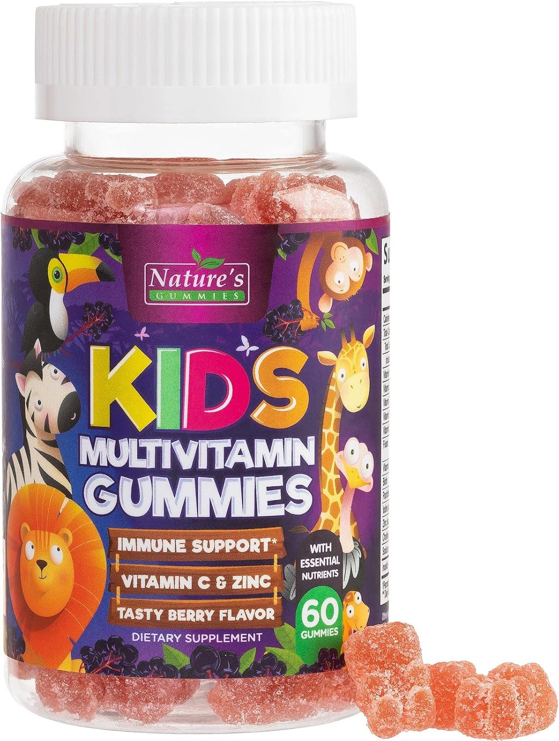 Nature's Nutrition Children's Multivitamin Gummies – Berry Flavour – 60 Gummies - görsel 1