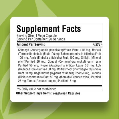 Arogya Vardhini Capsules – Traditional Ayurvedic Formulation, Pitta and Kapha Balancing, 90 Vegetarian Capsules, 800 mg Each