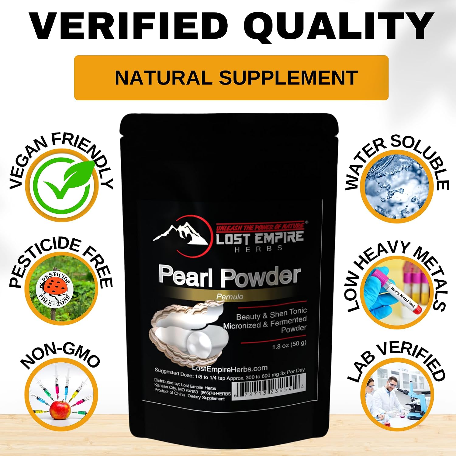 Lost Empire Herbs Pearl Powder Micronised & Fermented – Supplement for Skin, Hair, Nails, and Bones (50 Grammes) - görsel 5