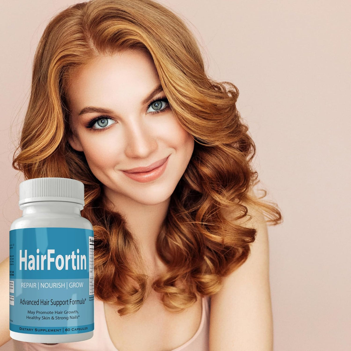 Hairfortin Advanced Hair Growth Vitamins and Minerals – Extra Strength Formula for Hair, Skin, and Nails with Biotin – Gluten-free, 60 Capsules - görsel 4