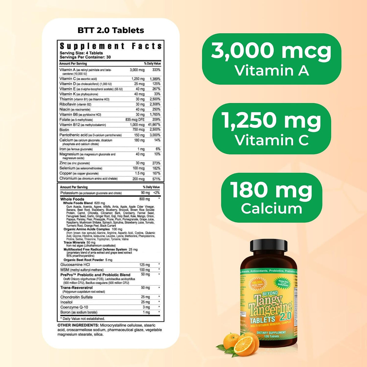 Youngevity Beyond Tangy Tangerine 2.0 Multivitamin & Mineral Complex – 160,000 ORAC, 120 Tablets (2-Pack) - görsel 3