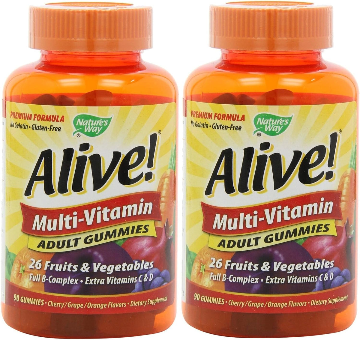 Nature's Way Alive Adult Multivitamin Gummies (2 Pack) - 180 Count - görsel 1