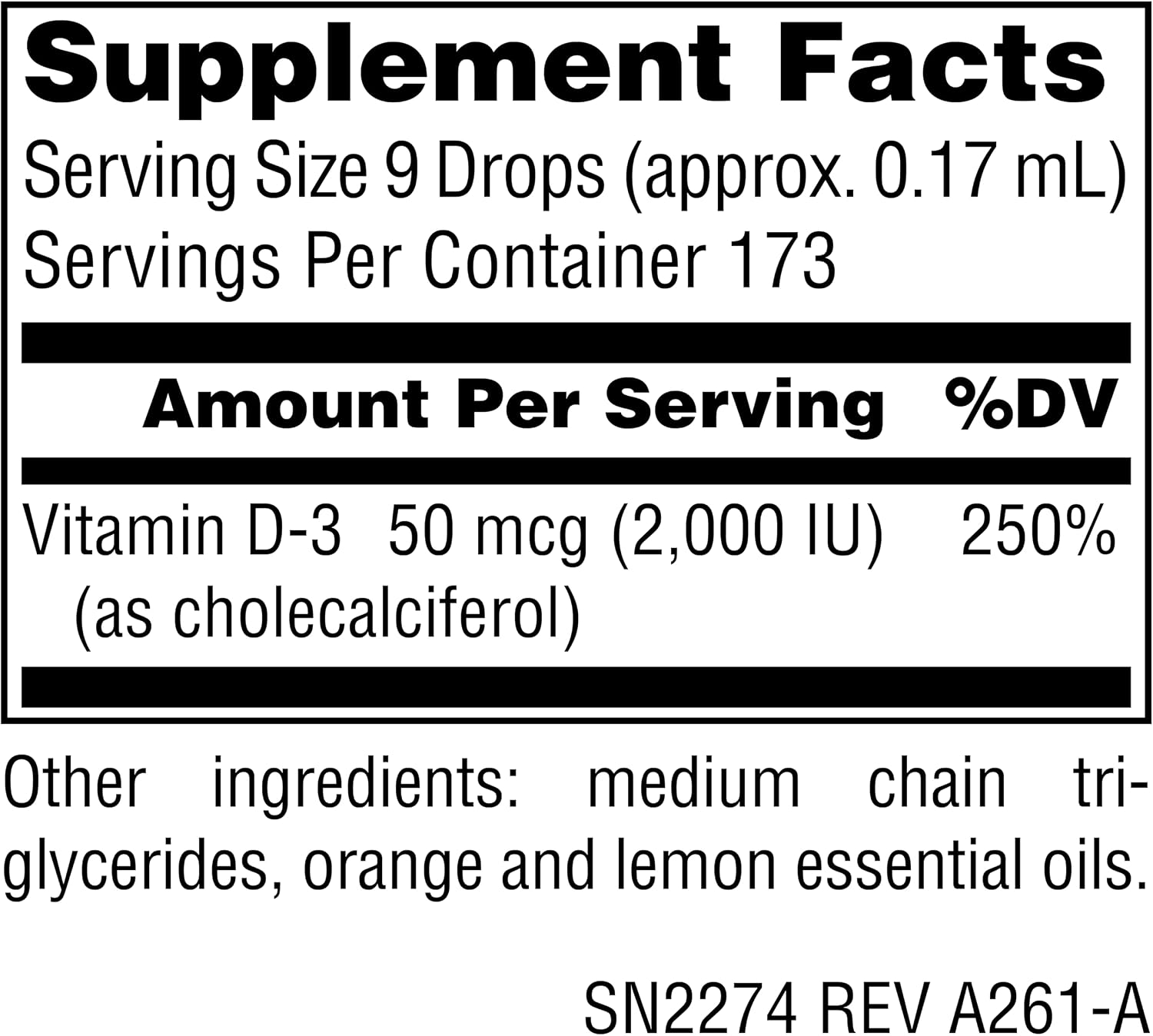 Source Naturals Vitamin D-3 Liquid Drops, 2000 IU, 30 ml - görsel 2
