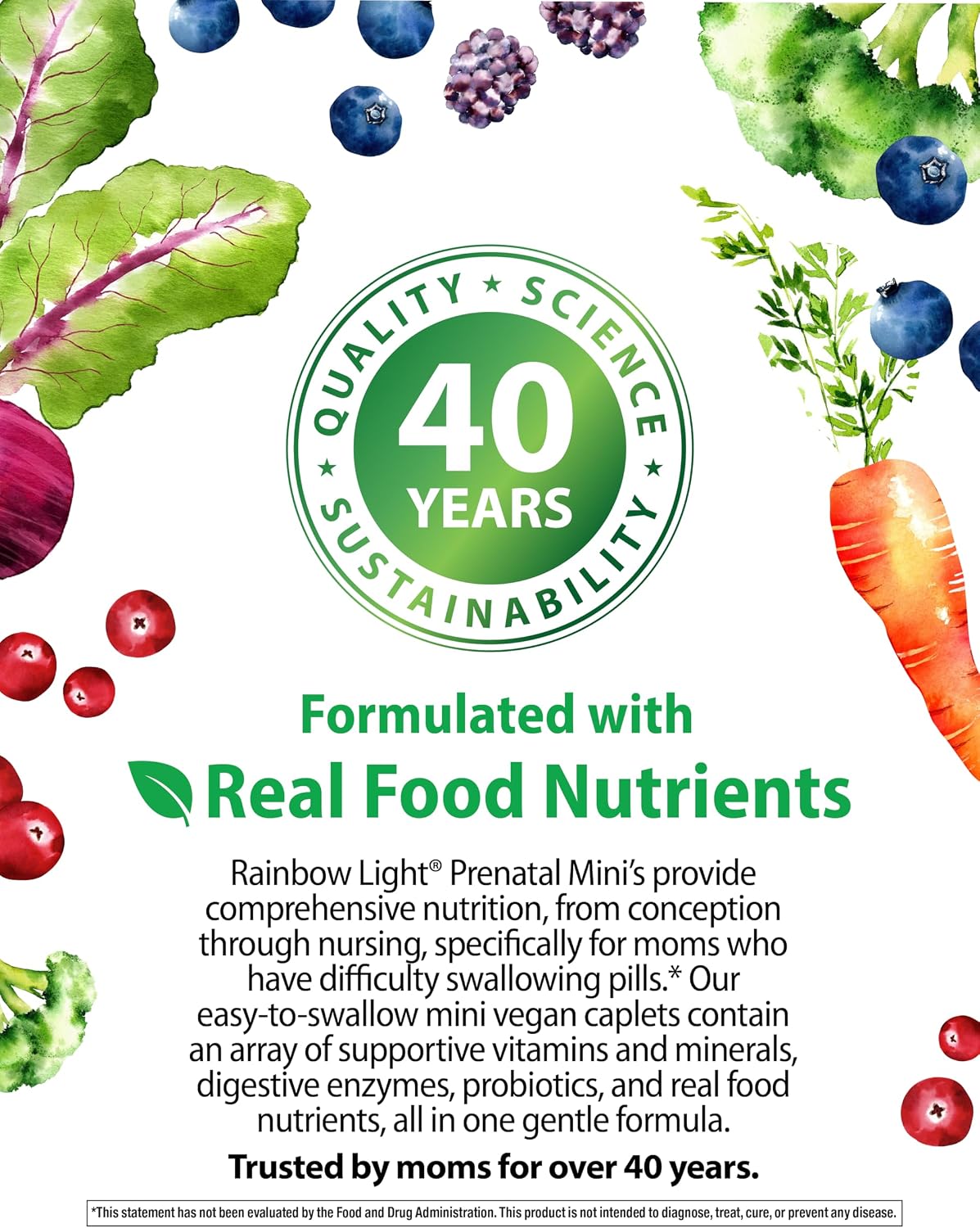 Rainbow Light Prenatal + Multivitamin - 180 Vegan Caplets - görsel 6