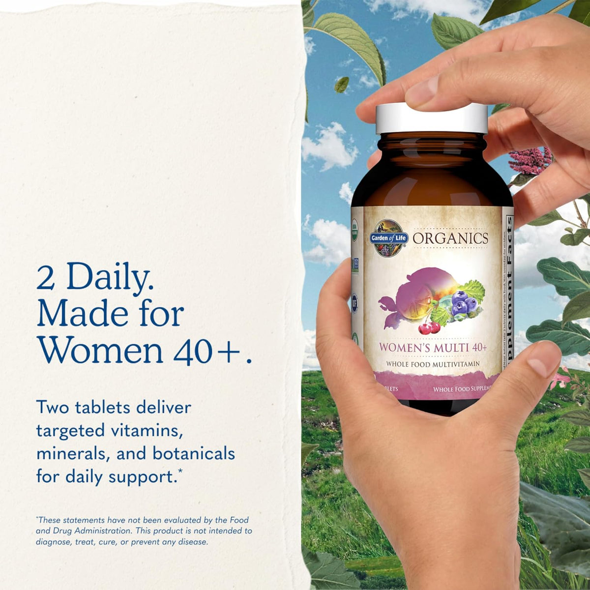 Garden of Life Organic Women's 40+ Multivitamin, 120 Tablets - görsel 7