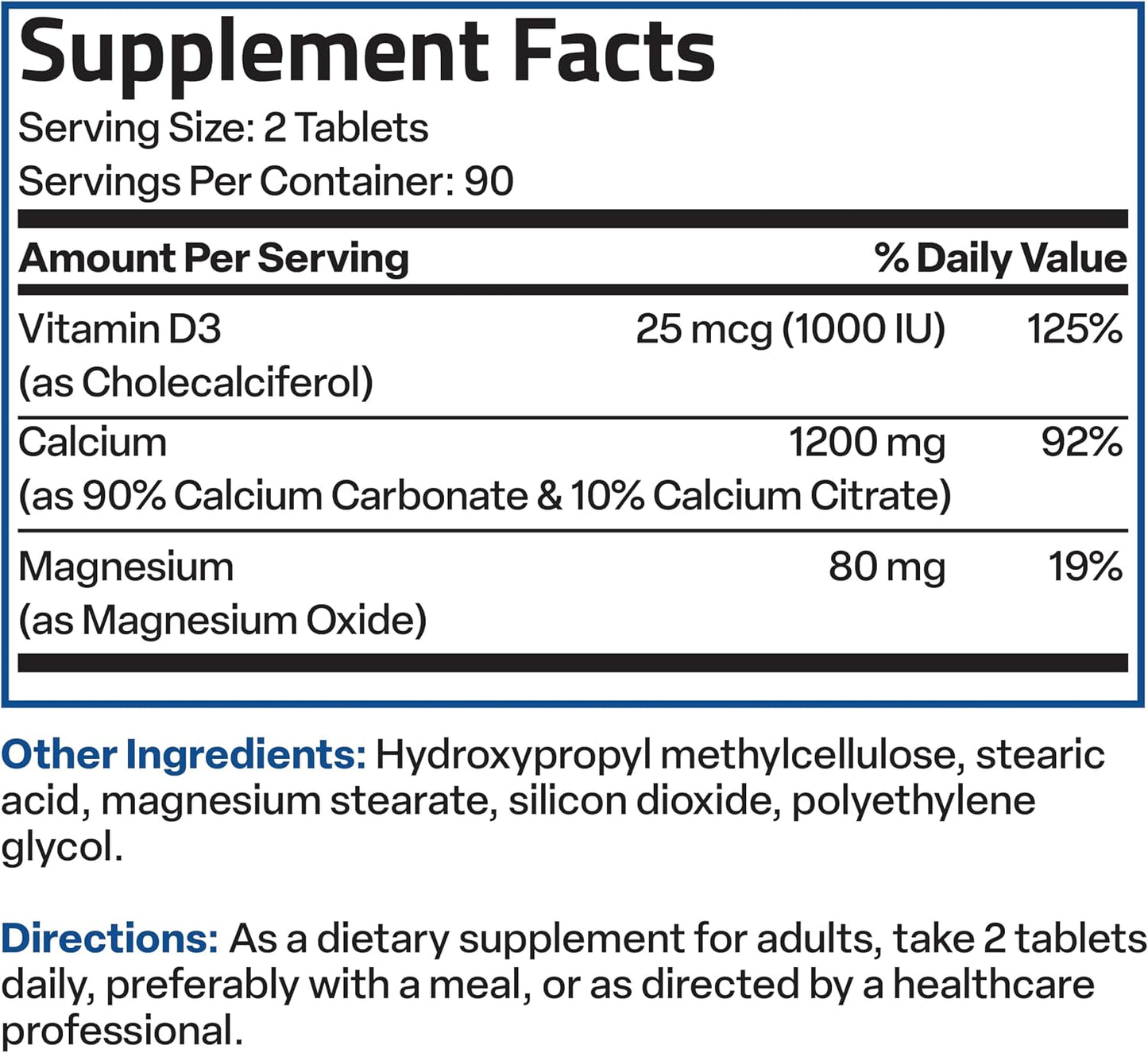 Bronson Calcium 1200 mg Sustained Release with Vitamin D3 1000 IU, 180 Tablets - görsel 7