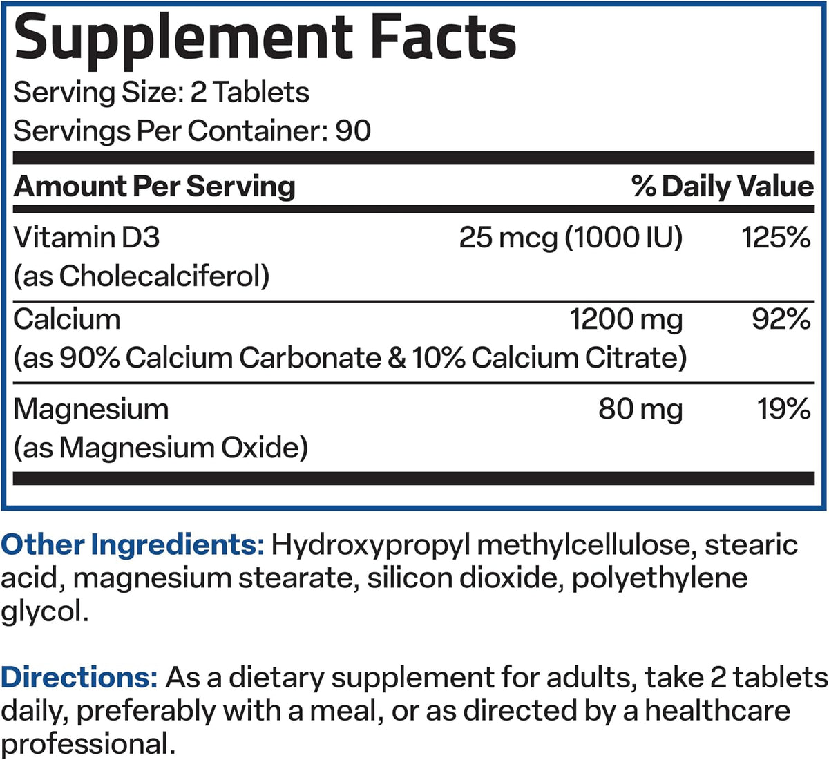 Bronson Calcium 1200 mg Sustained Release with Vitamin D3 1000 IU, 180 Tablets - görsel 7