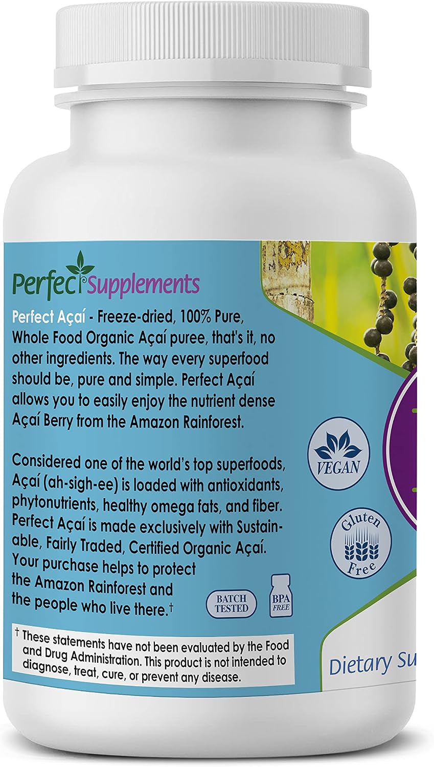 Perfect Acai – Organic Freeze-Dried Acai Berry Superfood – 120 Capsules - görsel 3