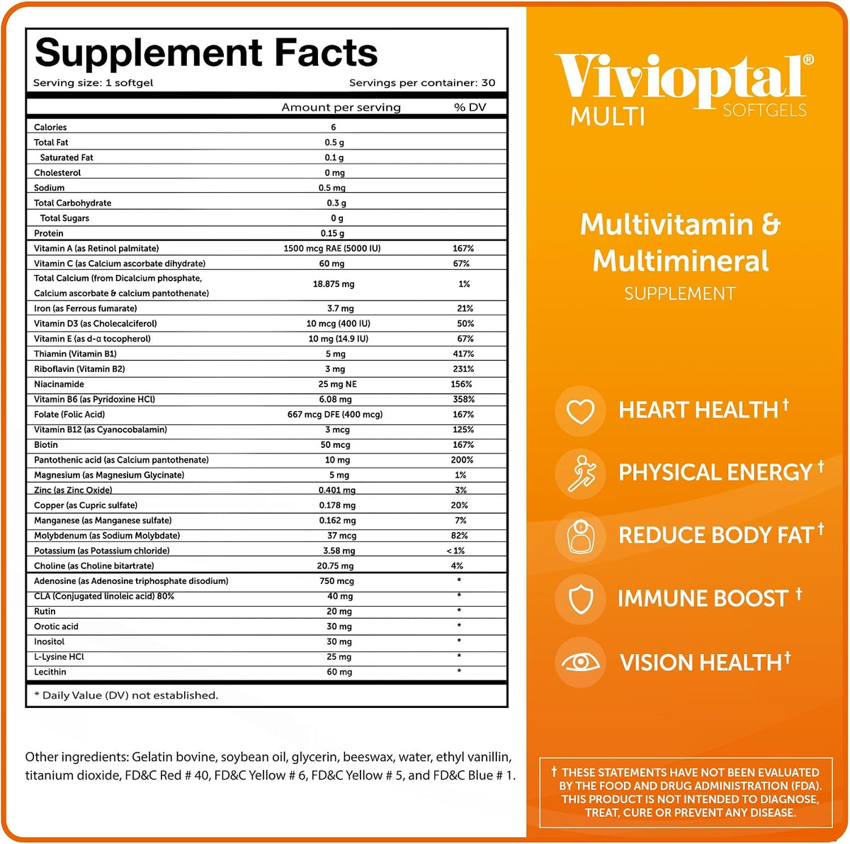 Vivioptal Multi 30 Softgels, Multivitamin & Multimineral, Gluten-free, German Formula - görsel 6