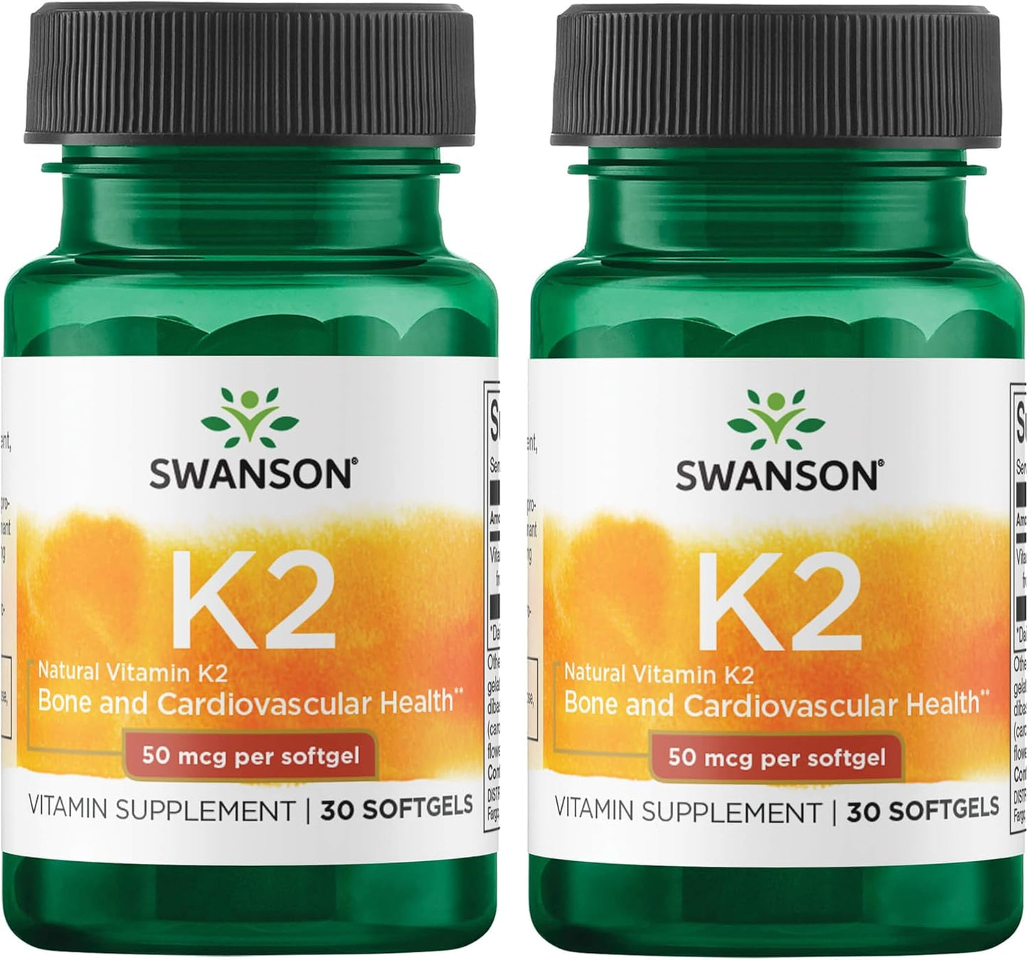 Swanson Natural Vitamin K2 (Menaquinone-7 from Natto) 50 mcg, 30 Softgels (2 Pack) - görsel 1
