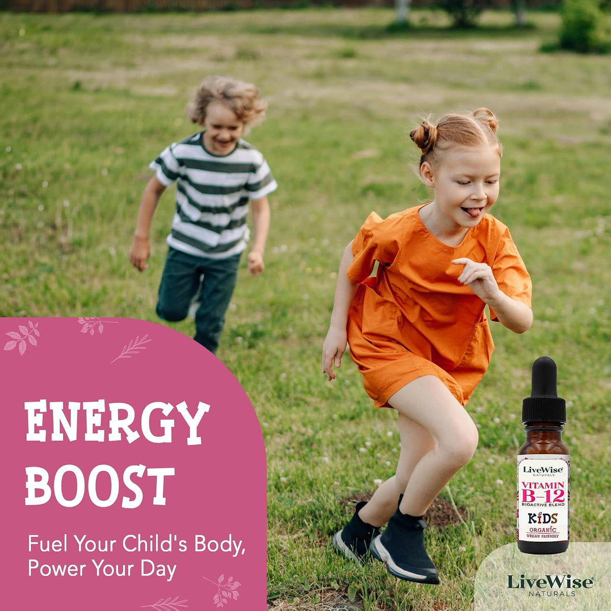 Live Wise Naturals Organic Vitamin B12 Liquid Drops for Kids, 11.8 ml - görsel 9