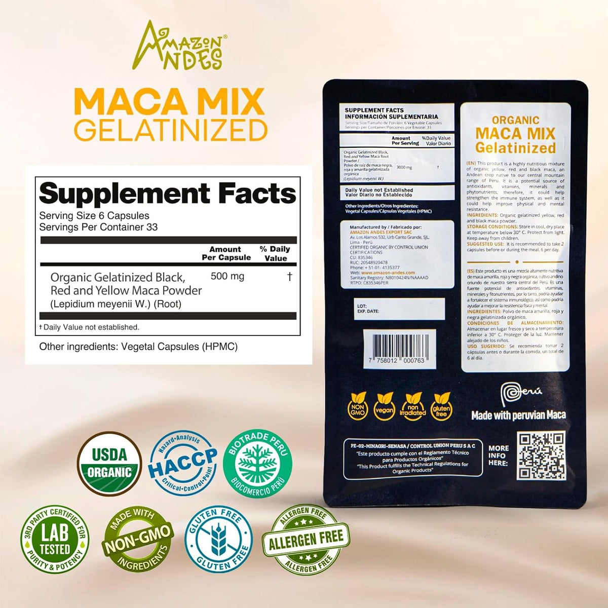 Premium Black, Red & Yellow Maca Capsules – 3000mg Serving for Energy & Vitality - görsel 2