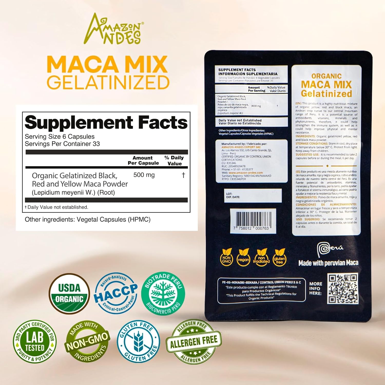 Premium Black, Red & Yellow Maca Capsules – 3000mg Serving for Energy & Vitality - görsel 2