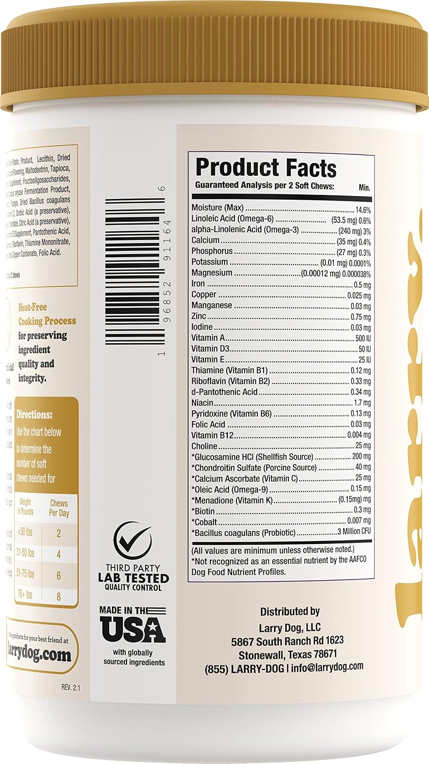 Larry 8-in-1 Multivitamin Dog Supplement - 120 Salmon Soft Chews - görsel 9
