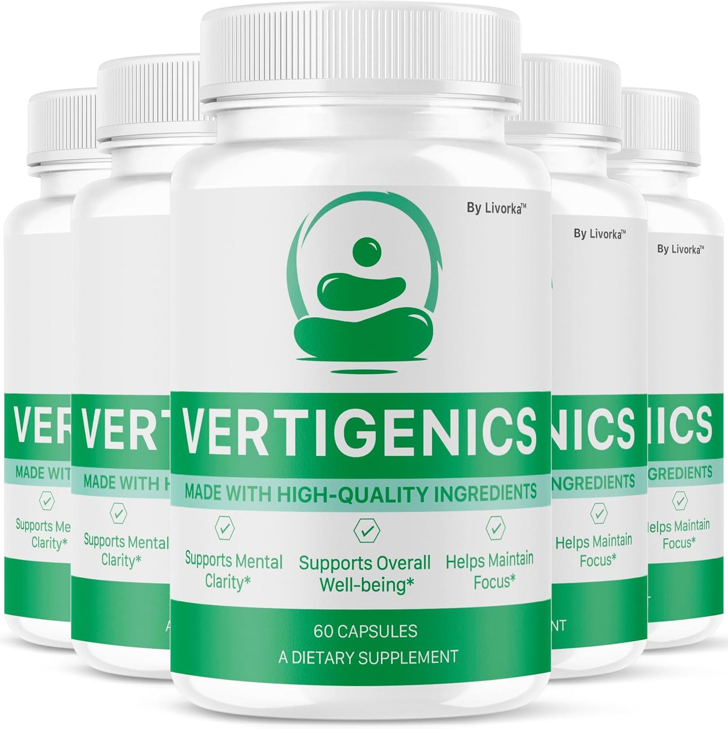 (5 Pack) Vertigenics Supplement Capsules, 300 Capsules for 5 Months - görsel 1
