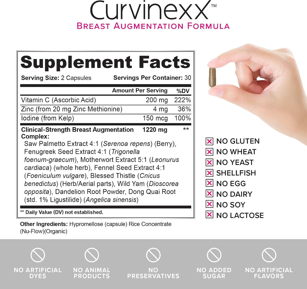 Curvinexx Natural Breast Toning and Firming Supplement (3 Bottles) - görsel 3