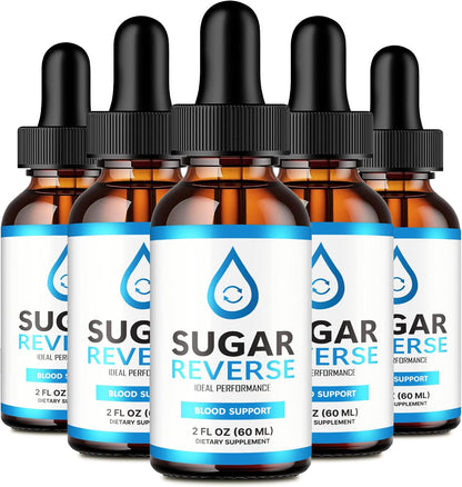 Sugar Reverse Liquid Drops - Advanced Formula Food Supplement, Maximum Strength (5 Pack)