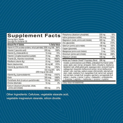 Nature's Sunshine Super Supplementary without Iron – Complete Multivitamin with Minerals, Herbs & Amino Acids