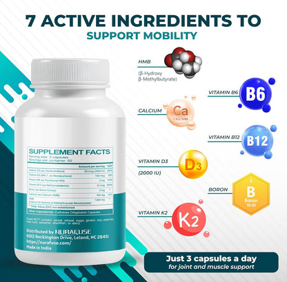 NURAFUSE Liposomal HMB with Vitamin D3, K2 – Muscle Mass and Recovery Support