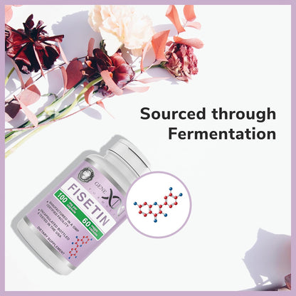 Genex Formulae Fisetin 100mg – Antioxidant Supplement for Healthy Ageing & Cognitive Wellbeing (60 Capsules)