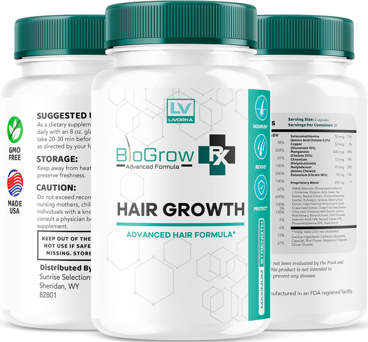 (2 Pack) Bio Grow Capsules - Hair Growth Supplement, 120 Capsules for 2 Months - görsel 4