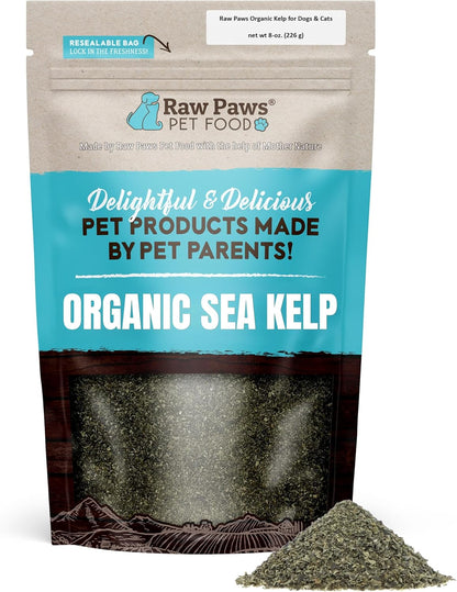Raw Paws Organic Kelp Powder for Dogs & Cats (454g) - Supports Thyroid, Digestive and Immune Health