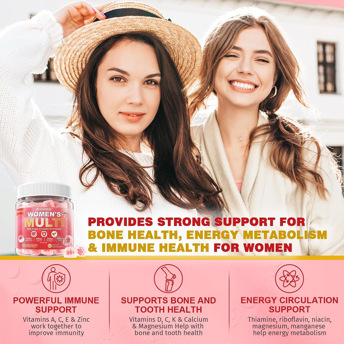 EnvyCure Women's Multivitamin Gummies – Methylated with Omega-3, Probiotics and Enzymes - görsel 6