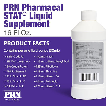 PRN Pharmacal STAT High-Calorie Nutritional Supplement for Dogs and Animals, Vanilla Flavour, 473 ml