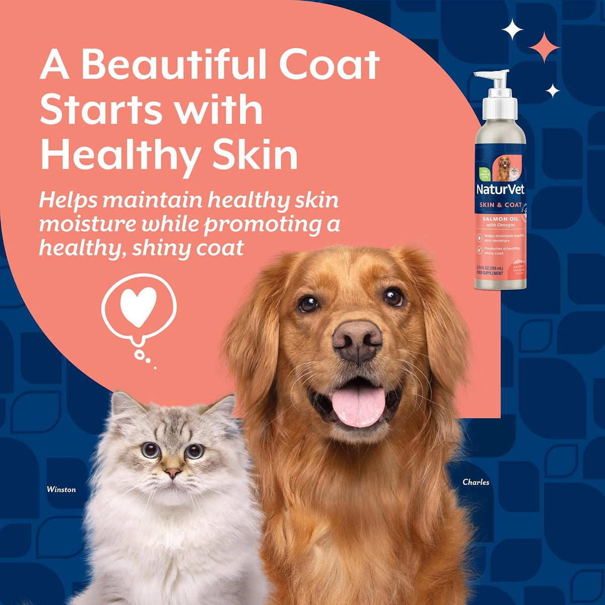 NaturVet Salmon Oil Skin & Coat Plus Omegas for Dogs & Cats (250 ml) - görsel 3