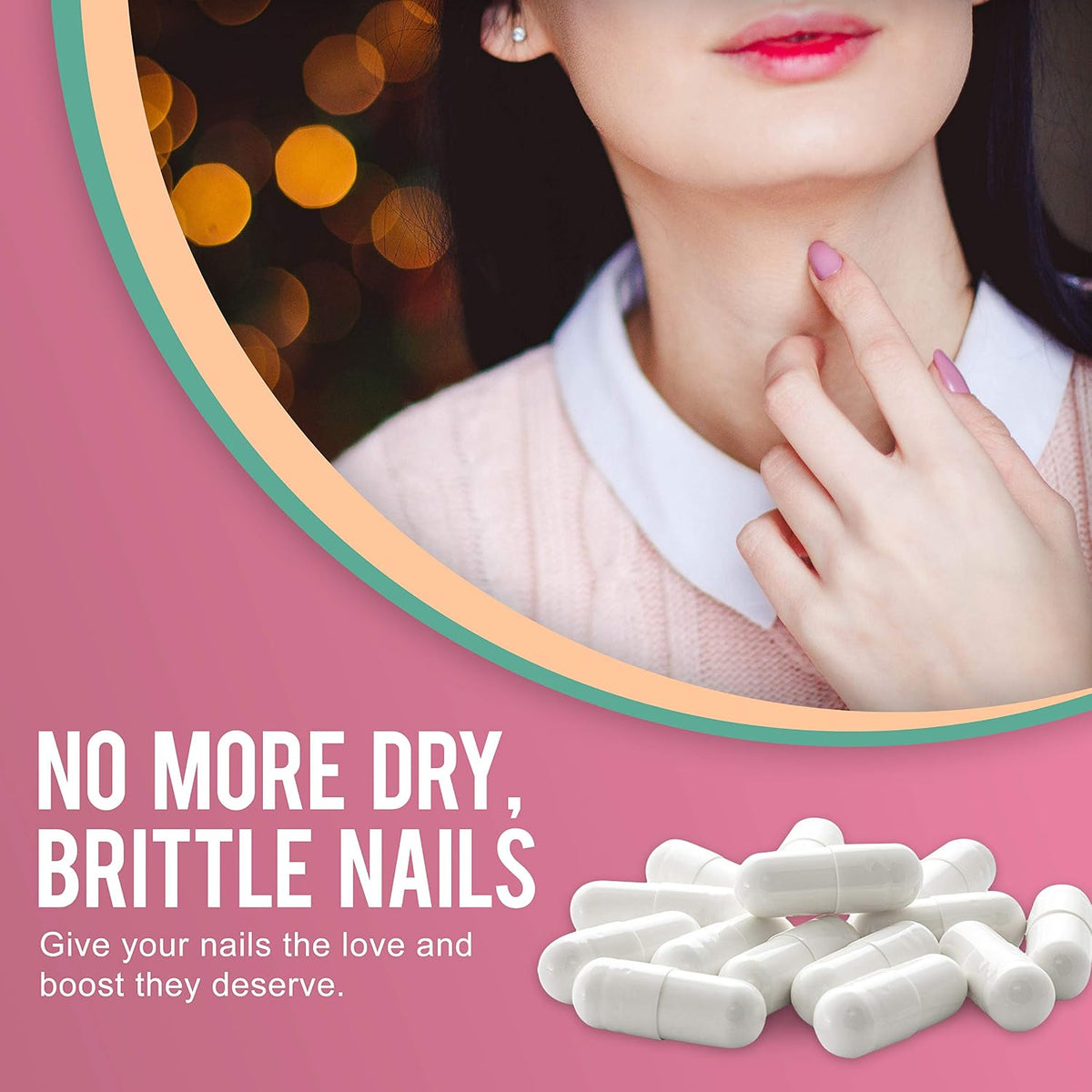 OPTML Hair and Nail Vitamins for Growth and Thickness, with Biotin, 60 Capsules - görsel 6
