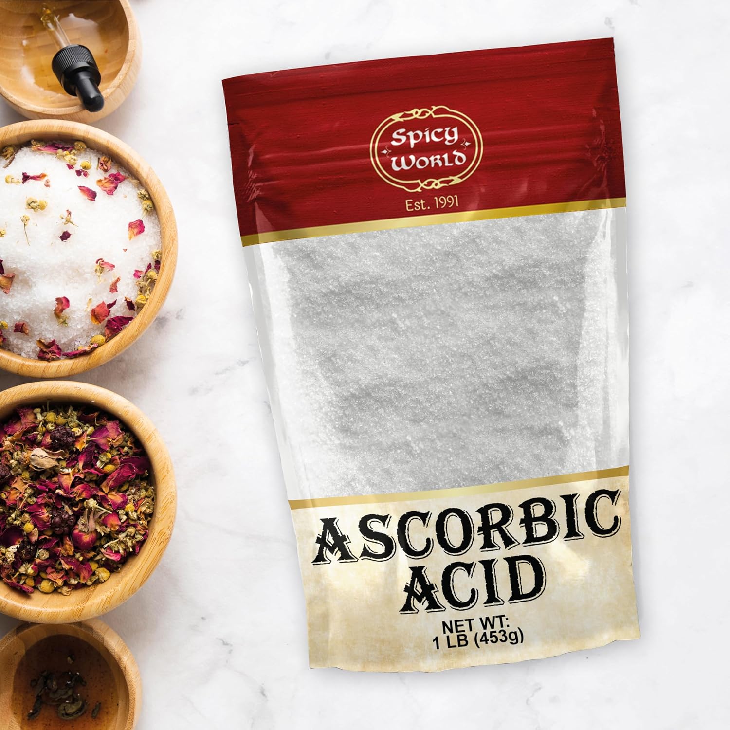 Spicy World Ascorbic Acid 453 g Bulk Bag - Pure Vitamin C Powder - görsel 6