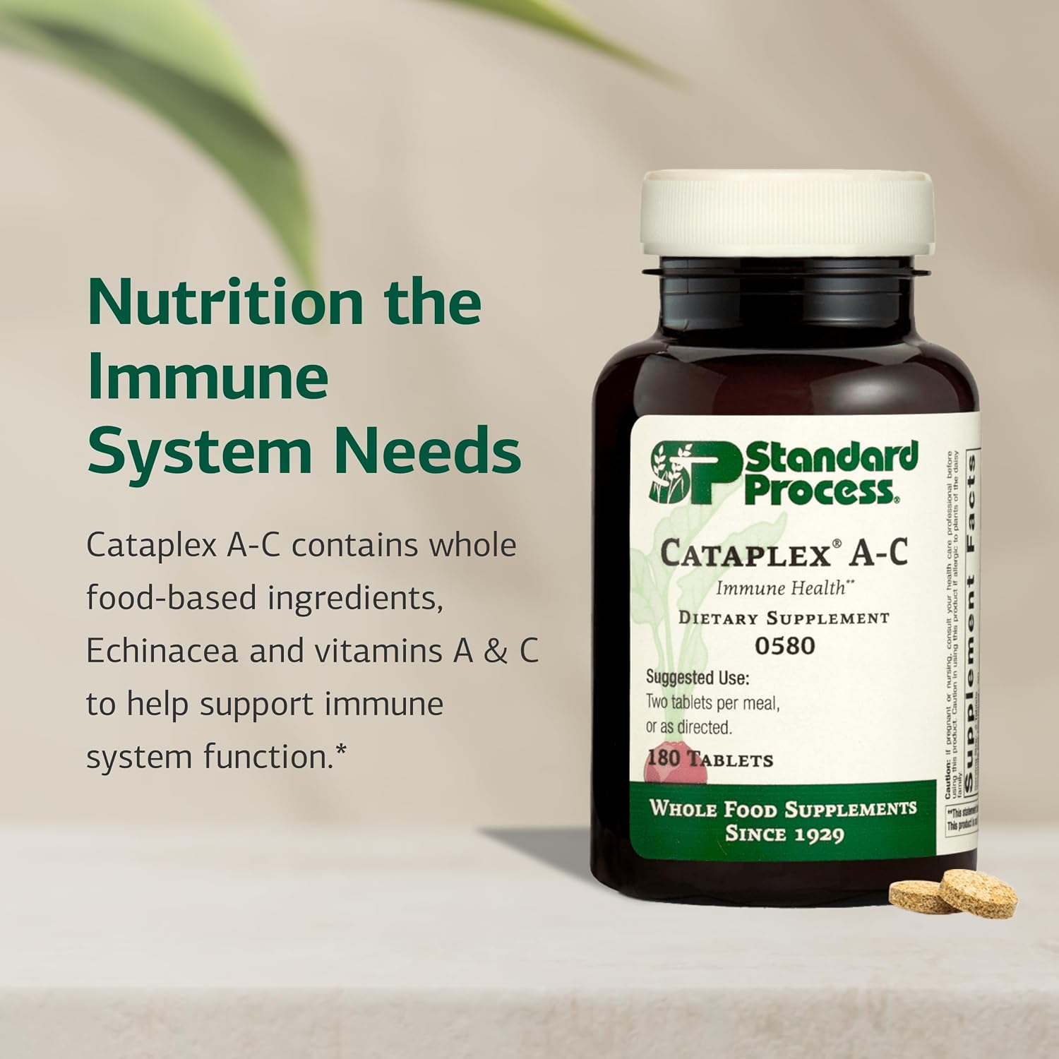 Standard Process Cataplex A-C - Immune Support and Vision Maintenance with Vitamins C & A, 180 Tablets - görsel 3