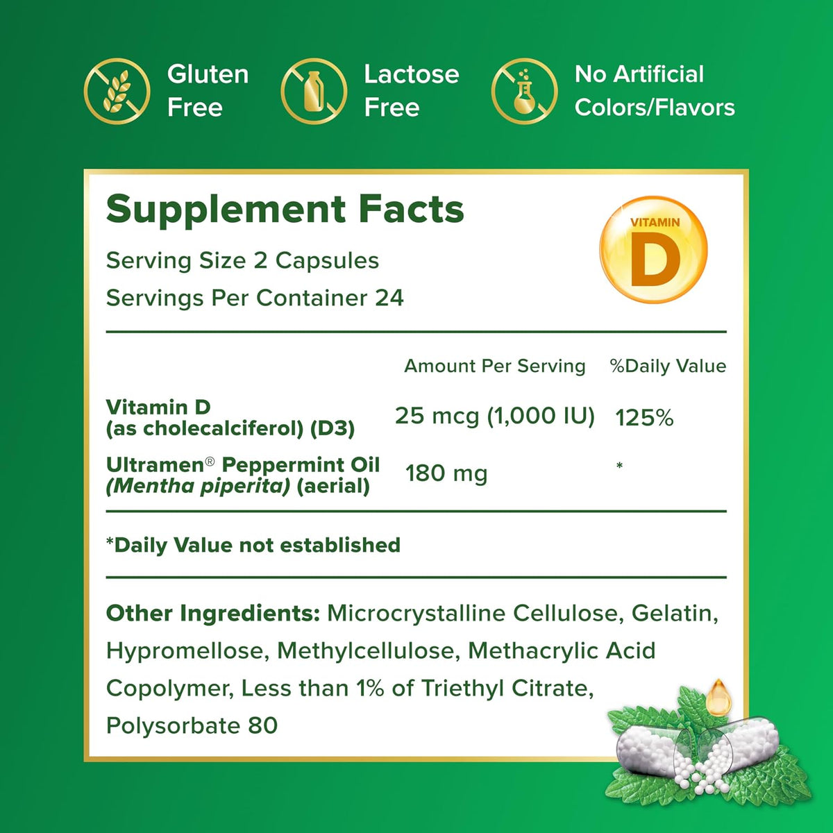 IBgard With Vitamin D, Peppermint Oil Capsules, Supports Immune and Gut Health, 48 Capsules - görsel 6