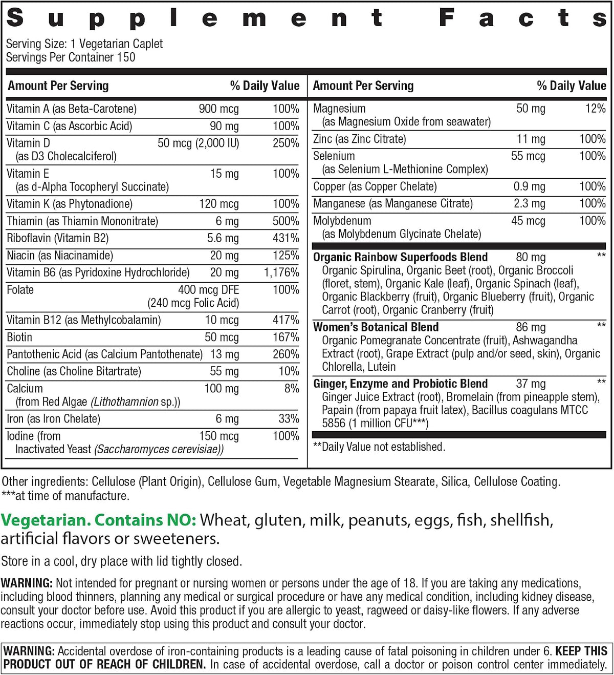 Rainbow Light Women's Multivitamin One+ | – Antioxidant protection – Vitamins C and E contribute to the protection – Image 2