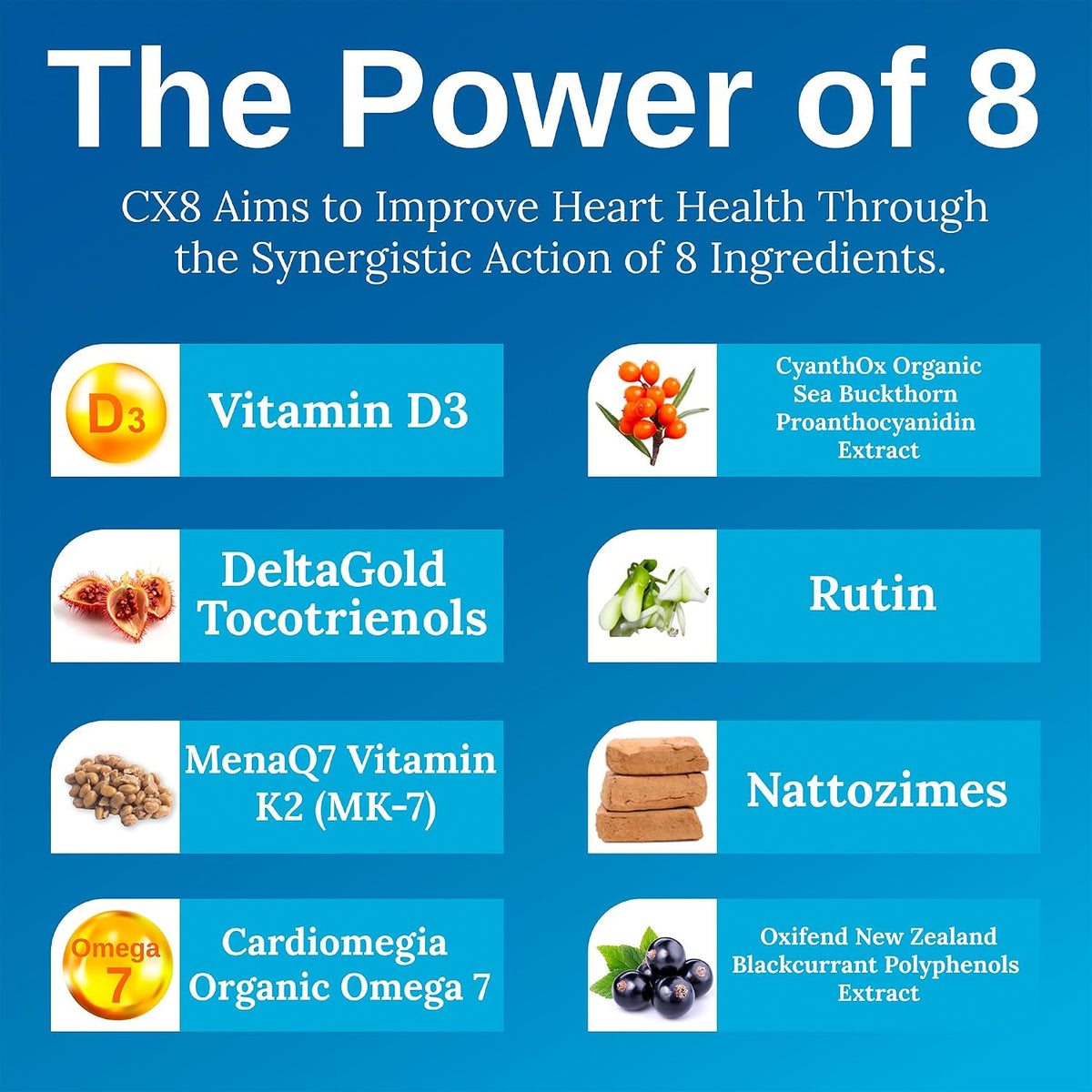 Xtendlife CX8 Heart Health Supplement – Cardiovascular Support, Circulation, Arterial Health - görsel 3