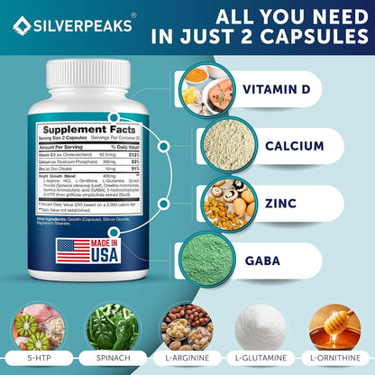 Height Growth Maximiser - Natural Pills to Help You Grow Taller - Calcium, Zinc, GABA & Vitamin D3 - 60 Capsules (Pack of 3)